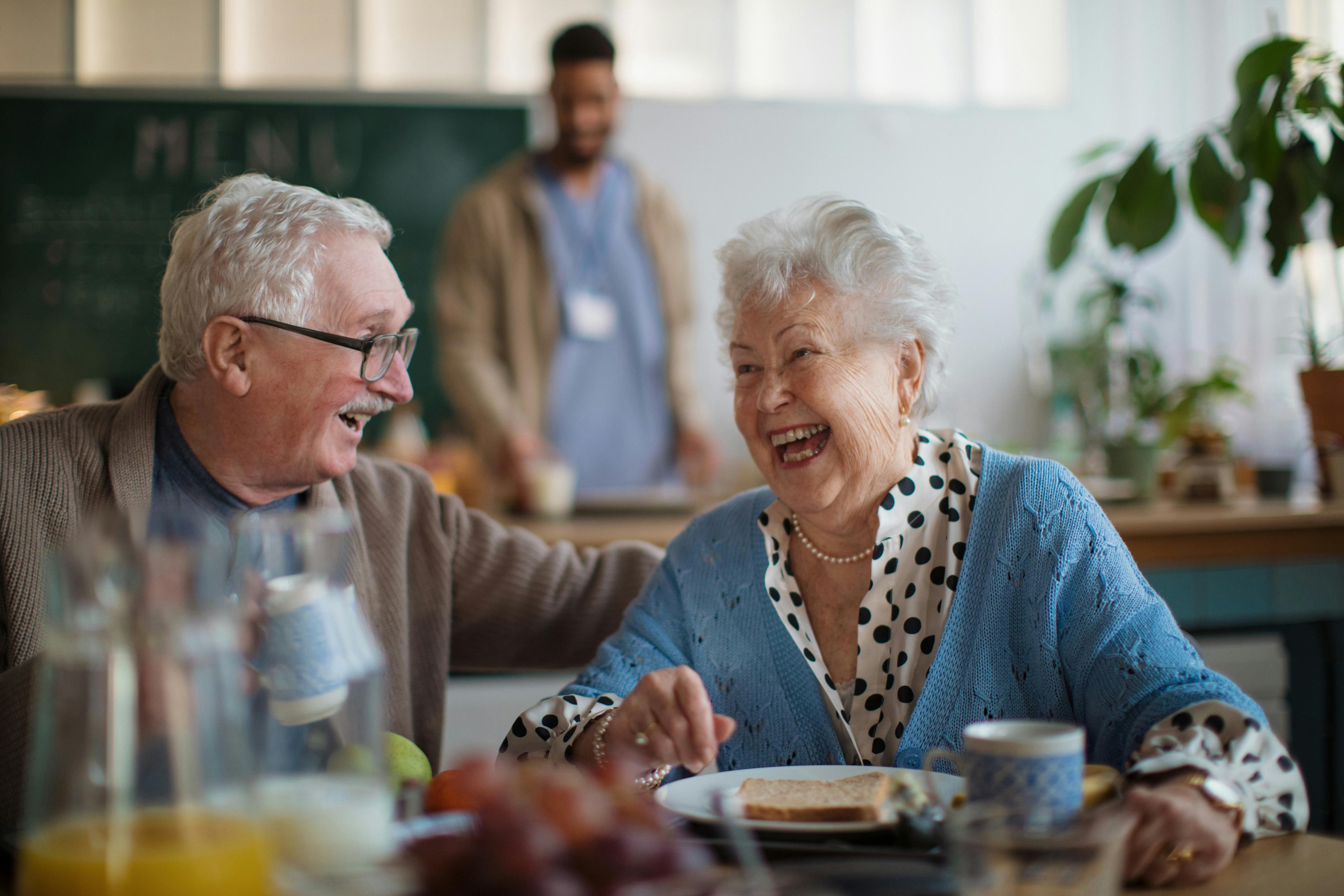 Elderly person smiling